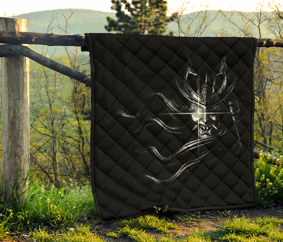 Evil Samurai Mask Print Quilt