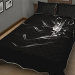 Evil Samurai Mask Print Quilt Bed Set