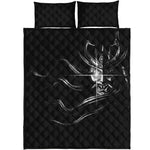 Evil Samurai Mask Print Quilt Bed Set