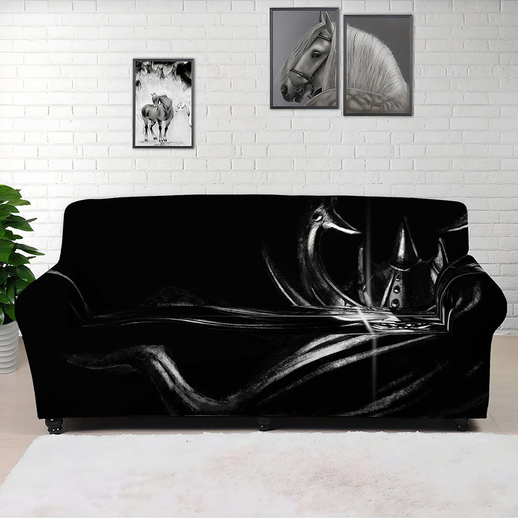 Evil Samurai Mask Print Sofa Cover