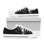 Evil Samurai Mask Print White Low Top Shoes