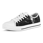 Evil Samurai Mask Print White Low Top Shoes