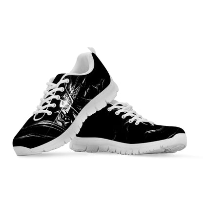 Evil Samurai Mask Print White Sneakers