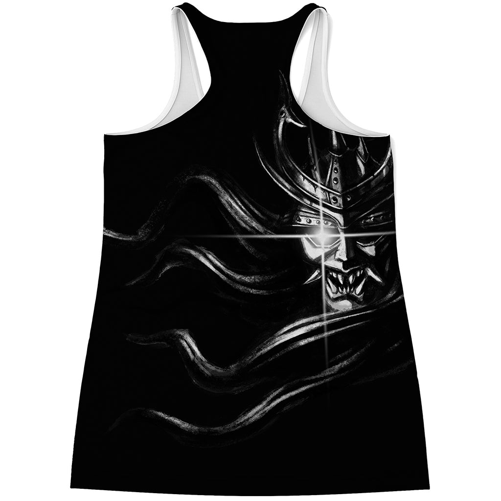 Evil Samurai Mask Print Women's Racerback Tank Top