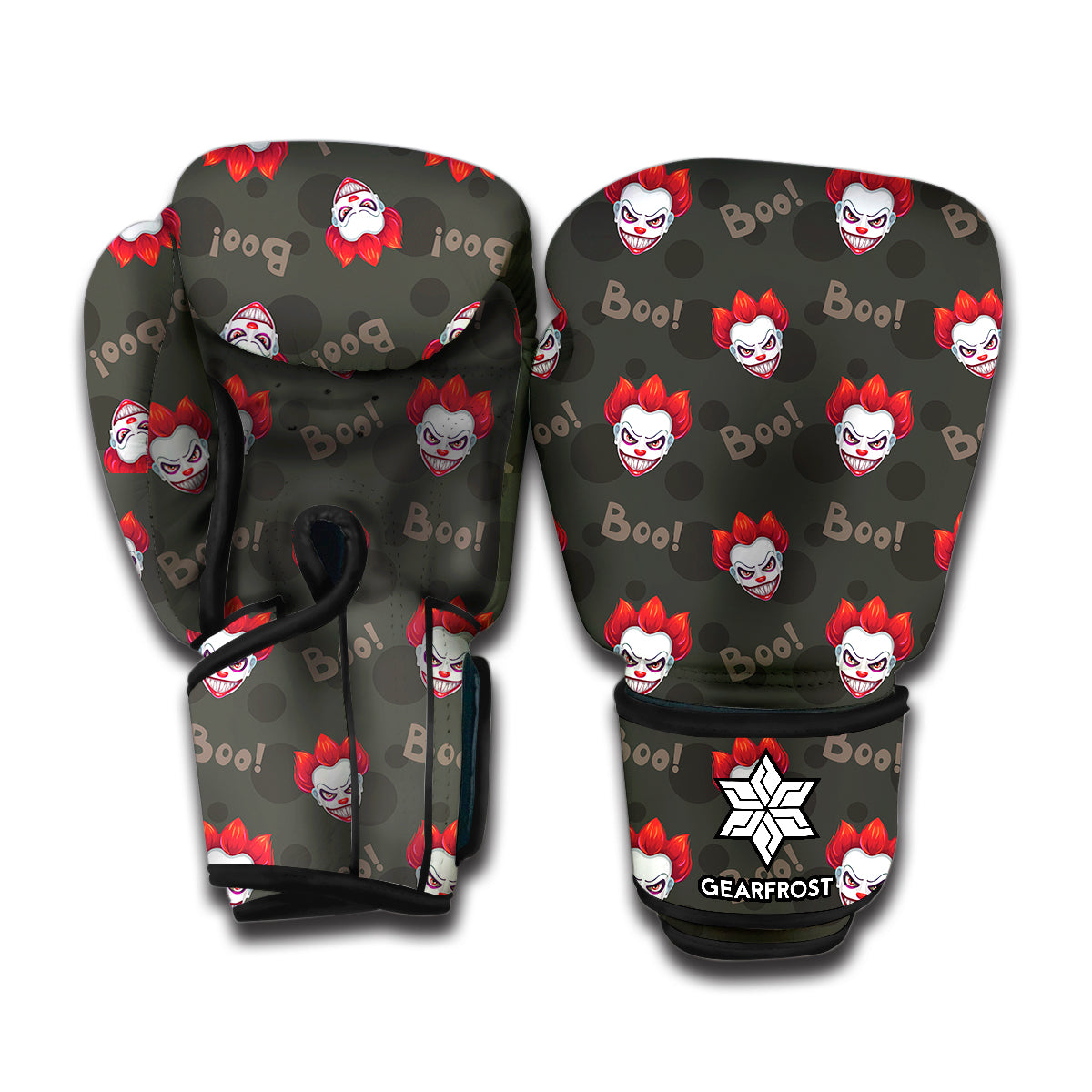 Evil Scary Clown Pattern Print Boxing Gloves