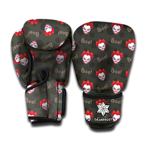 Evil Scary Clown Pattern Print Boxing Gloves