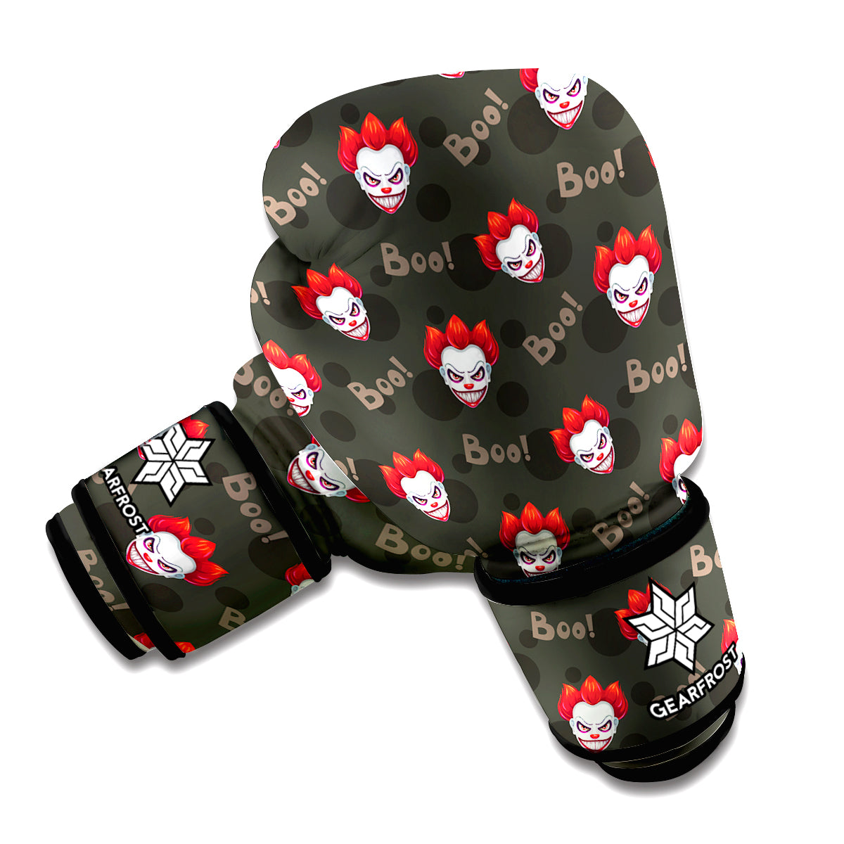 Evil Scary Clown Pattern Print Boxing Gloves