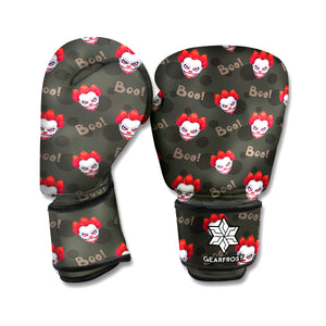 Evil Scary Clown Pattern Print Boxing Gloves