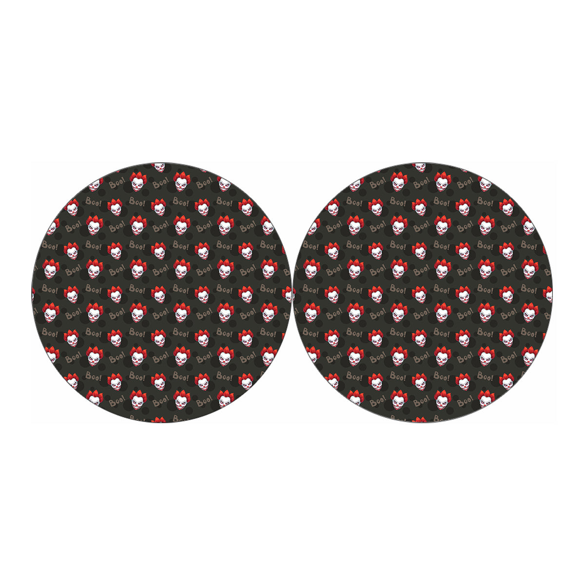 Evil Scary Clown Pattern Print Car Coasters
