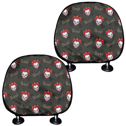 Evil Scary Clown Pattern Print Car Headrest Covers