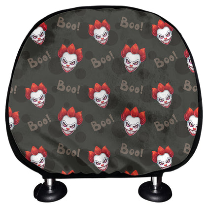 Evil Scary Clown Pattern Print Car Headrest Covers