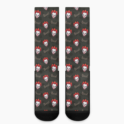 Evil Scary Clown Pattern Print Crew Socks