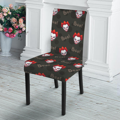 Evil Scary Clown Pattern Print Dining Chair Slipcover