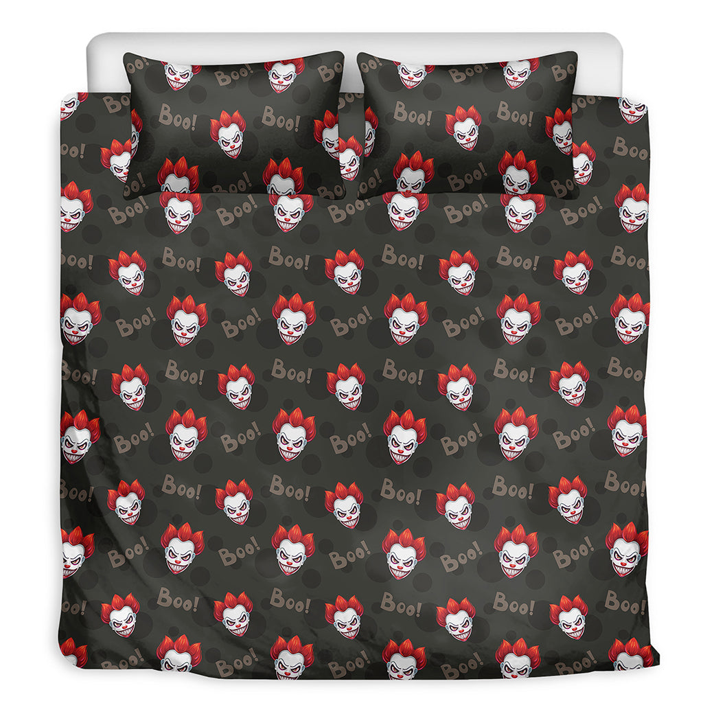 Evil Scary Clown Pattern Print Duvet Cover Bedding Set
