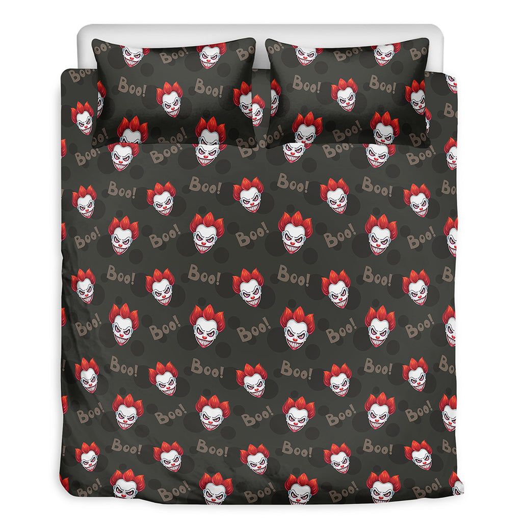Evil Scary Clown Pattern Print Duvet Cover Bedding Set