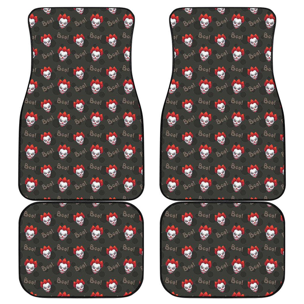 Evil Scary Clown Pattern Print Front and Back Car Floor Mats