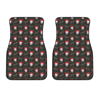 Evil Scary Clown Pattern Print Front Car Floor Mats