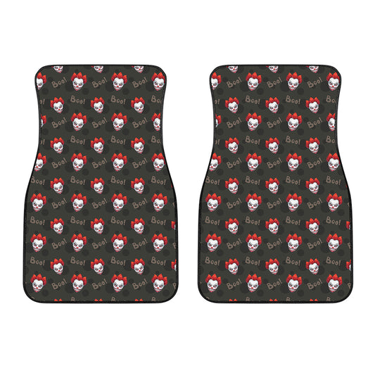 Evil Scary Clown Pattern Print Front Car Floor Mats