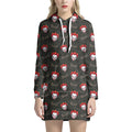 Evil Scary Clown Pattern Print Pullover Hoodie Dress