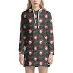 Evil Scary Clown Pattern Print Hoodie Dress