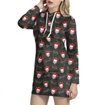 Evil Scary Clown Pattern Print Hoodie Dress