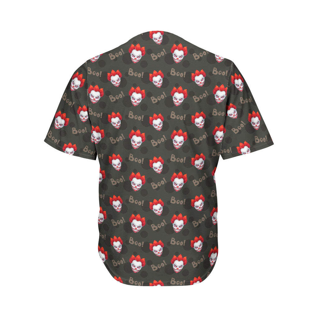 Evil Scary Clown Pattern Print Men's Baseball Jersey