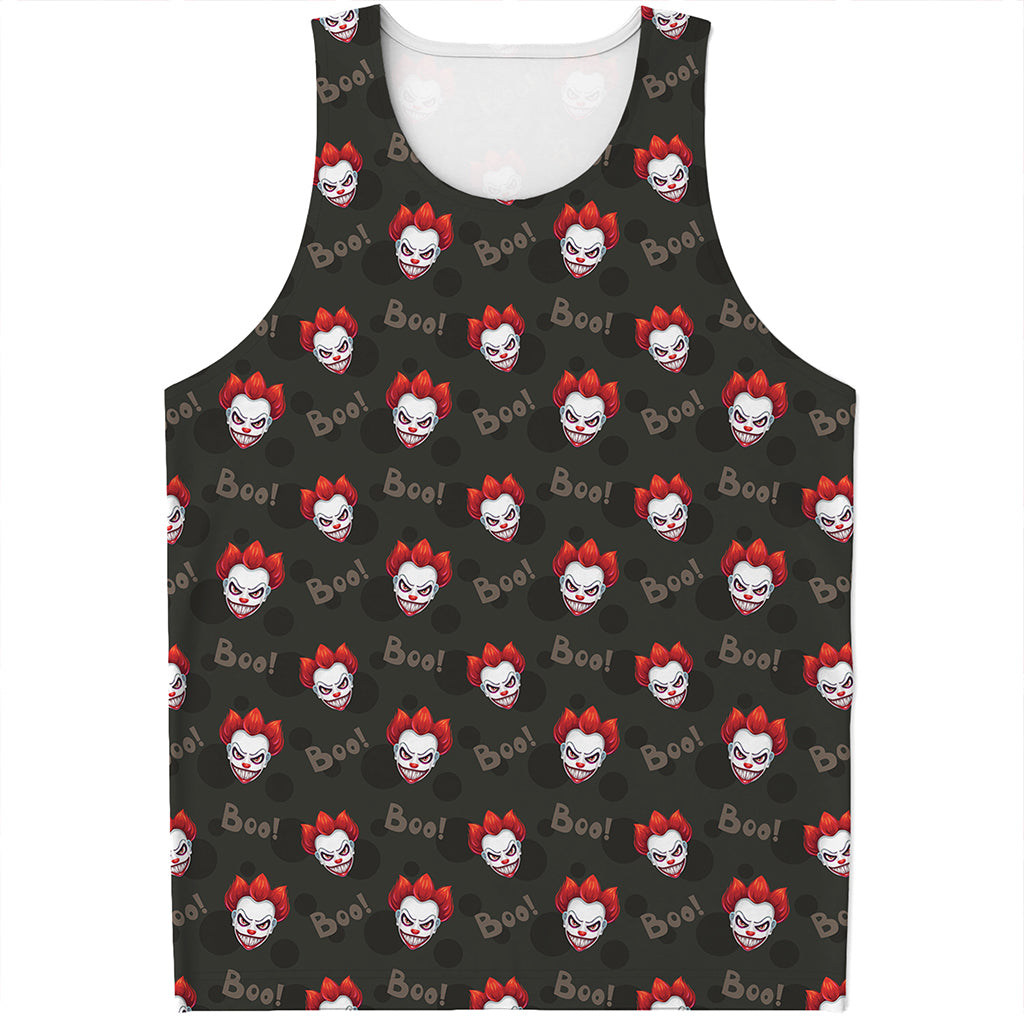 Evil Scary Clown Pattern Print Men's Tank Top