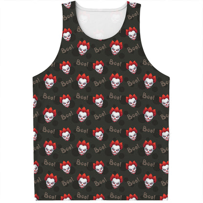 Evil Scary Clown Pattern Print Men's Tank Top