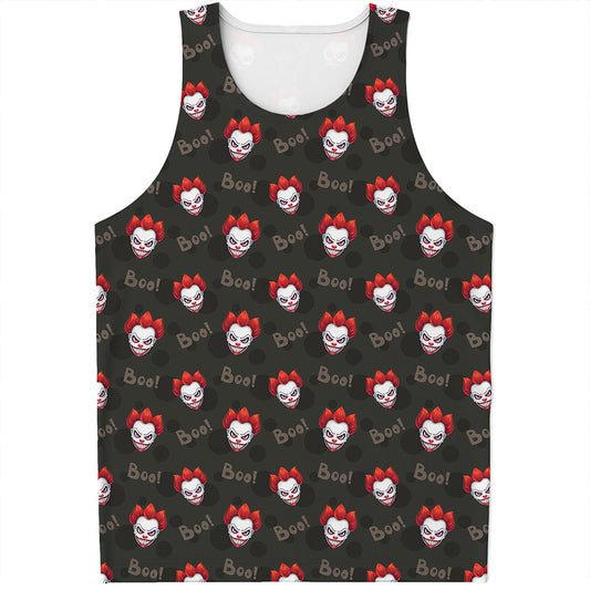 Evil Scary Clown Pattern Print Men's Tank Top