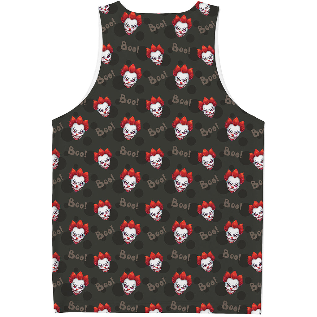 Evil Scary Clown Pattern Print Men's Tank Top