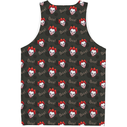 Evil Scary Clown Pattern Print Men's Tank Top