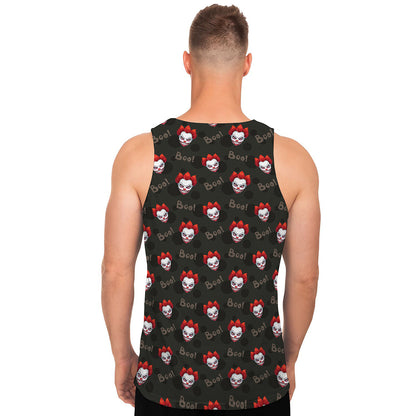 Evil Scary Clown Pattern Print Men's Tank Top
