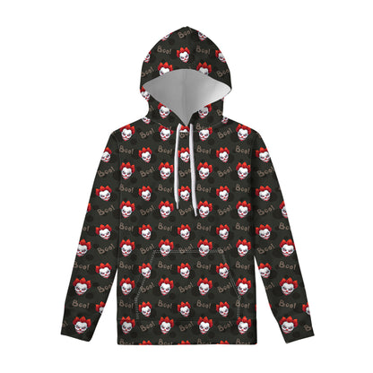 Evil Scary Clown Pattern Print Pullover Hoodie