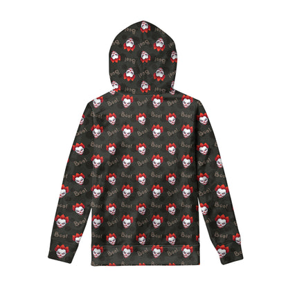 Evil Scary Clown Pattern Print Pullover Hoodie