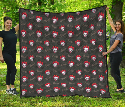 Evil Scary Clown Pattern Print Quilt