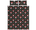 Evil Scary Clown Pattern Print Quilt Bed Set
