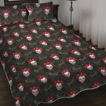 Evil Scary Clown Pattern Print Quilt Bed Set