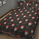 Evil Scary Clown Pattern Print Quilt Bed Set
