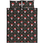 Evil Scary Clown Pattern Print Quilt Bed Set
