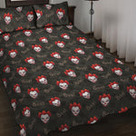 Evil Scary Clown Pattern Print Quilt Bed Set
