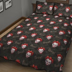 Evil Scary Clown Pattern Print Quilt Bed Set