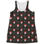 Evil Scary Clown Pattern Print Women's Racerback Tank Top