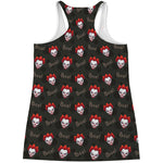 Evil Scary Clown Pattern Print Women's Racerback Tank Top