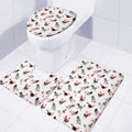 Exotic Chicken Pattern Print 3 Piece Bath Mat Set