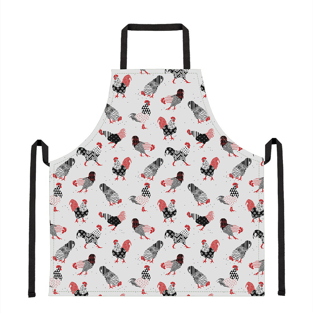 Exotic Chicken Pattern Print Apron