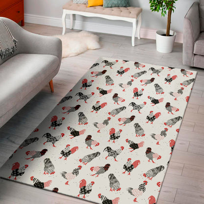 Exotic Chicken Pattern Print Area Rug