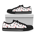 Exotic Chicken Pattern Print Black Low Top Sneakers