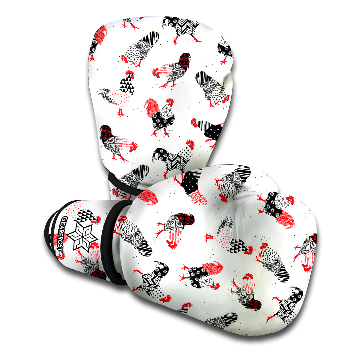 Exotic Chicken Pattern Print Boxing Gloves