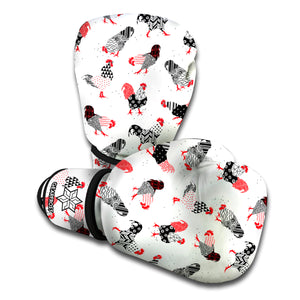 Exotic Chicken Pattern Print Boxing Gloves