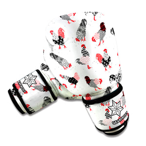 Exotic Chicken Pattern Print Boxing Gloves